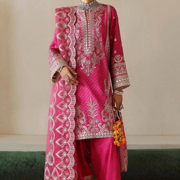 3 Piece Indian Pakistani Diwali EID Wedding Mehndi Suit - Picture 1 of 3